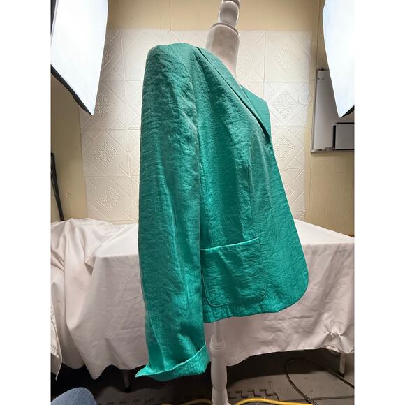TanJay Jacket Size 16 Green Iridescent  Women lined suit - Picture 6 of 10